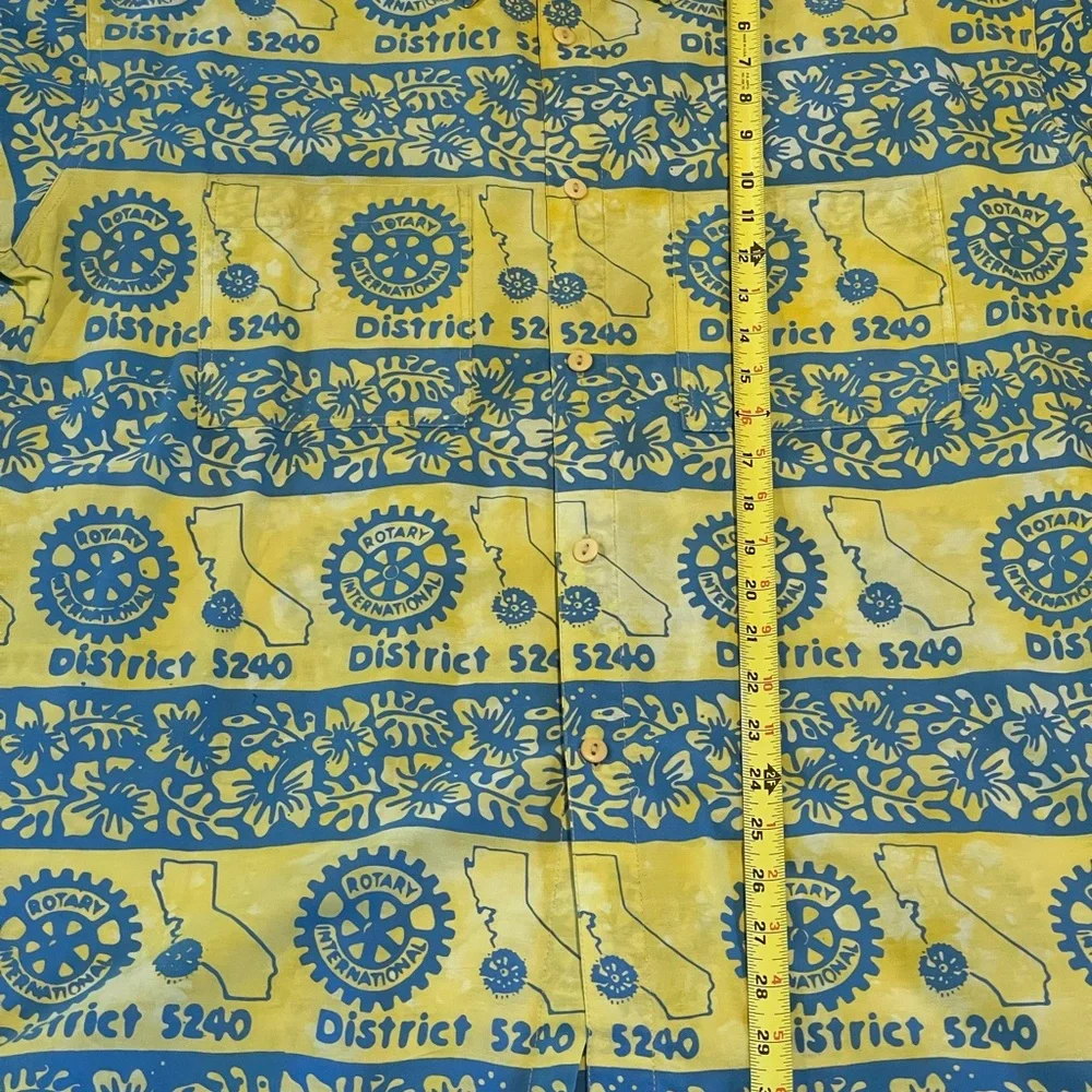Rum reggae button up‎ shirt mens XL blue/yellow